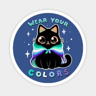 MLM LGBT Pride Cat - Kawaii Rainbow gay Kitty - Wear your colors Magnet